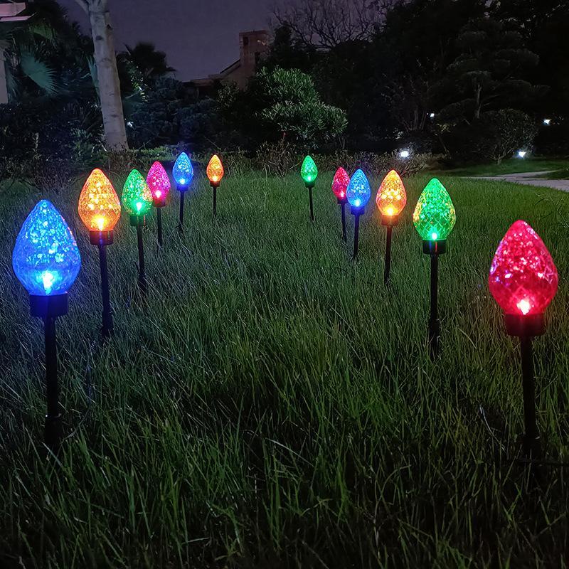 Solar Powered Christmas Light, 12pcs set Creative Ground Decorative Bubble Light, Outdoor Holiday Decoration Light, Garden Decoration, Home Decor