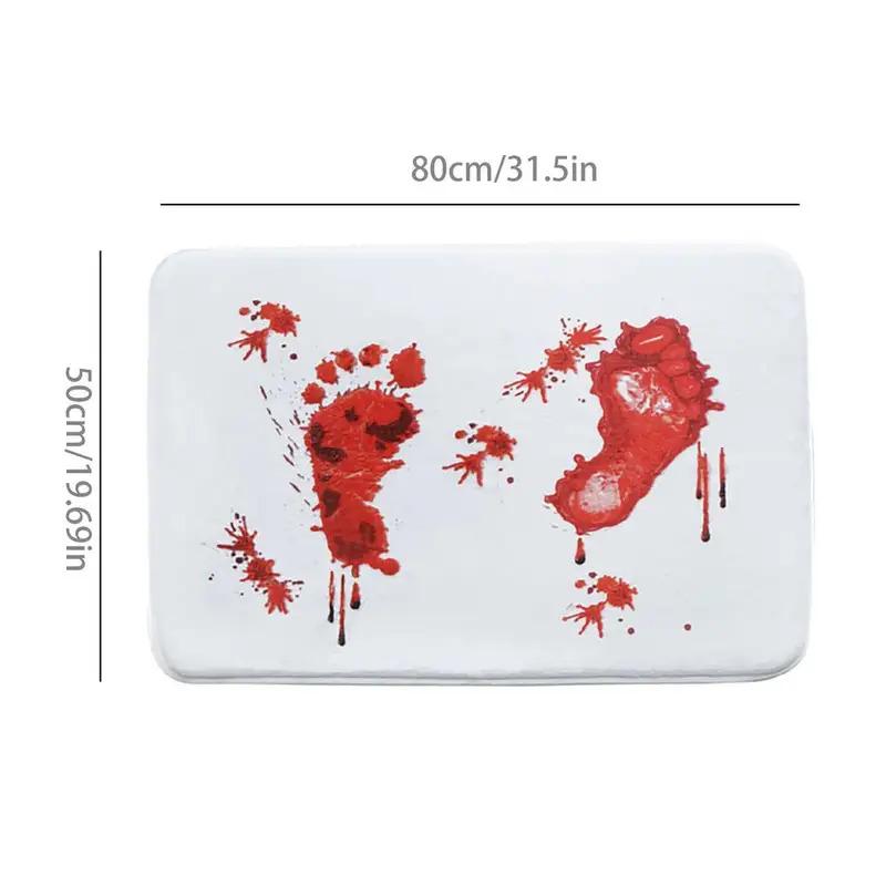 Halloween Blood Bathroom Carpet Quick Drying Footprints Halloween Decor Floor Back With Anti-Slip Bottom Shower Mat Bloody