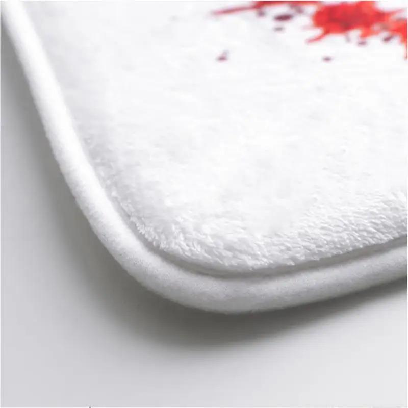 Halloween Blood Bathroom Carpet Quick Drying Footprints Halloween Decor Floor Back With Anti-Slip Bottom Shower Mat Bloody