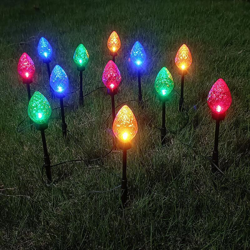 Solar Powered Christmas Light, 12pcs set Creative Ground Decorative Bubble Light, Outdoor Holiday Decoration Light, Garden Decoration, Home Decor