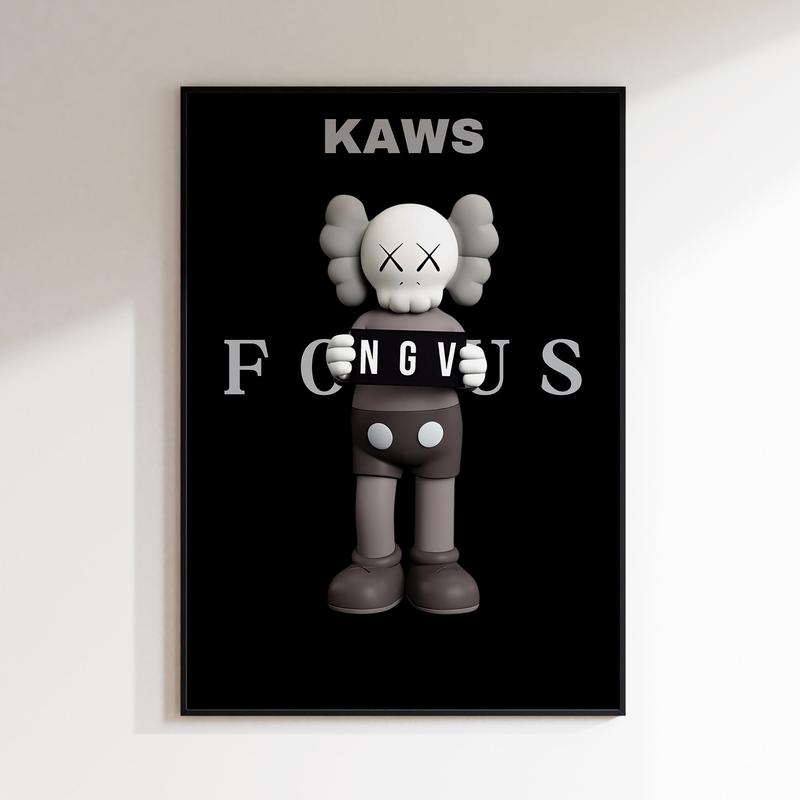 Kaws Poster, Motivational Wall Art, HypeBeast Poster, Kaws Print, Kaws Discipline Poster, Black Wall Art Gift