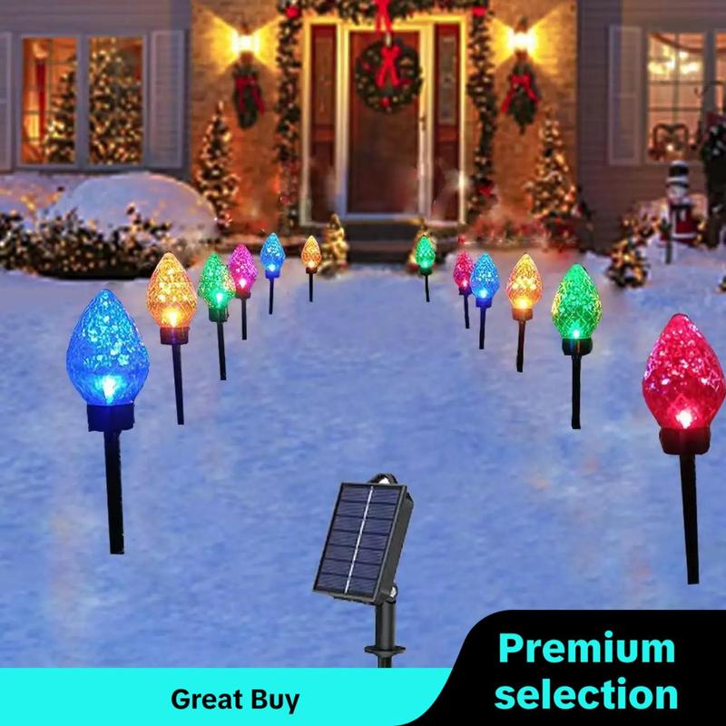 Solar Powered Christmas Light, 12pcs set Creative Ground Decorative Bubble Light, Outdoor Holiday Decoration Light, Garden Decoration, Home Decor