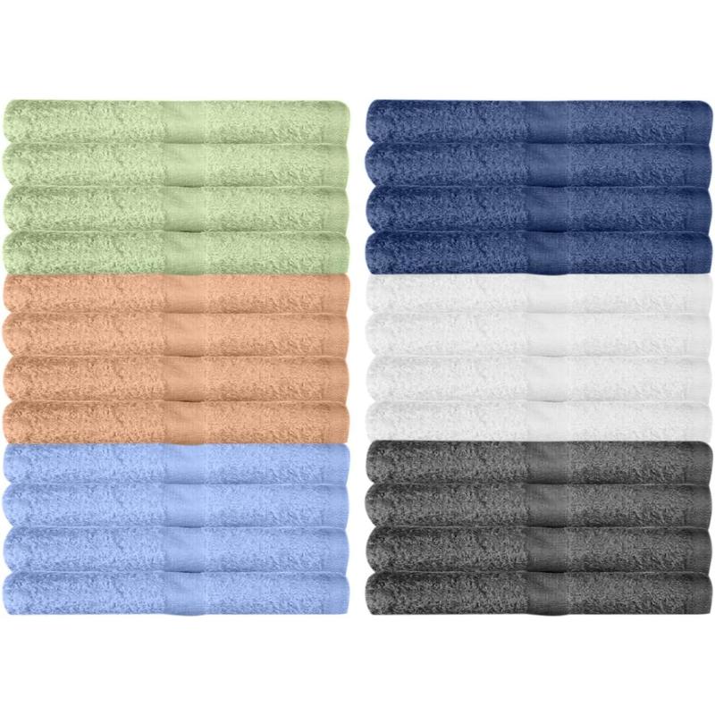 Collection 6-Pack Bath Towels - Lightweight - Extra Absorbent - 100% Cotton - Shower towels (Multi, 27 inchesx54 inches)