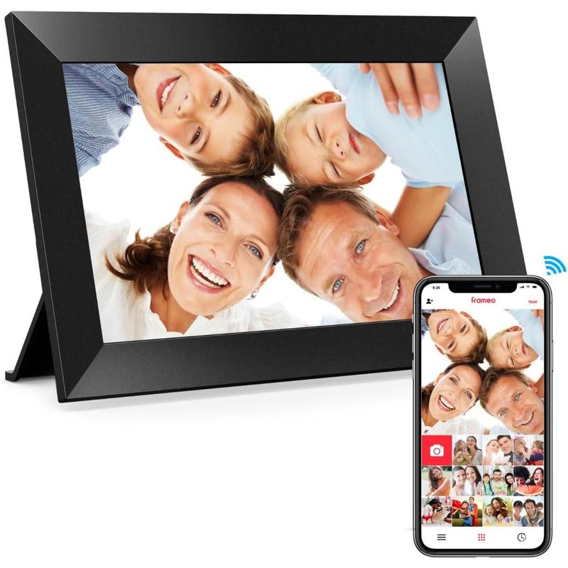 Frameo 10.1 Inch WiFi Digital Picture Frame, 1280x800 HD IPS Touch Screen Photo Frame Electronic, 32GB Memory, Auto-Rotate, Wall Mountable, Share Photos Videos Instantly via Frameo App from Anywhere