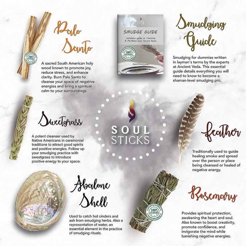 Beginners Rosemary Sage Smudge Kit with Smudge Guide