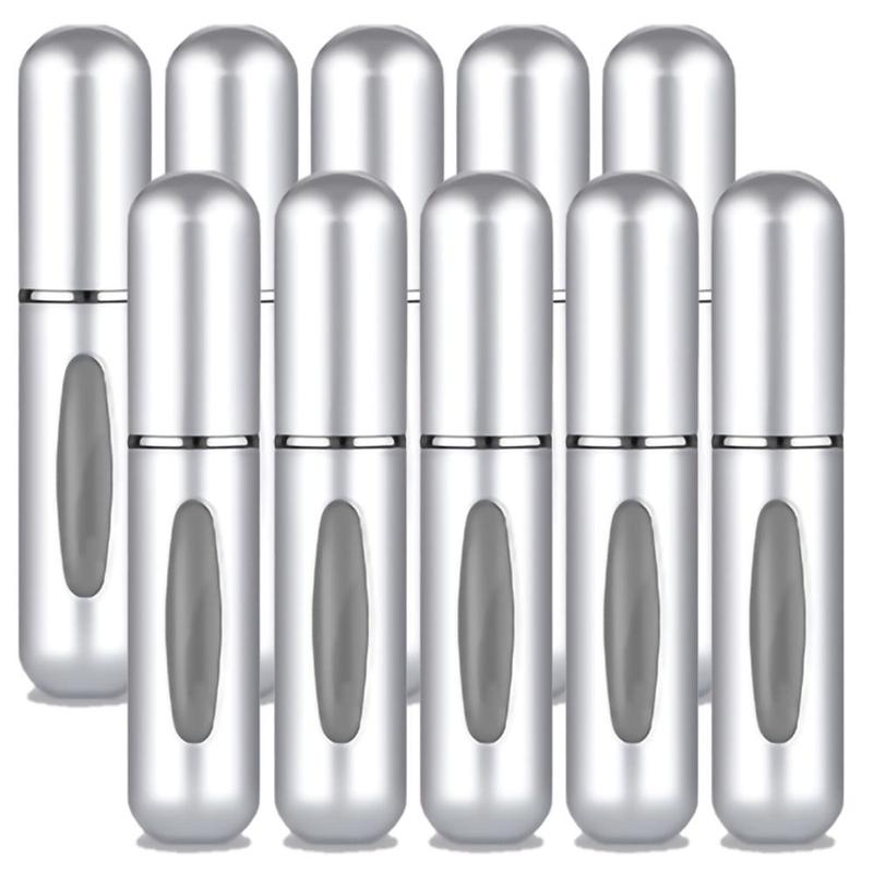 5ml Perfume Atomizer, 10pcs Portable Mini Aluminum Spray Bottle, Empty Refillable Bottle For Cosmetics Traveling, Spray Bottle