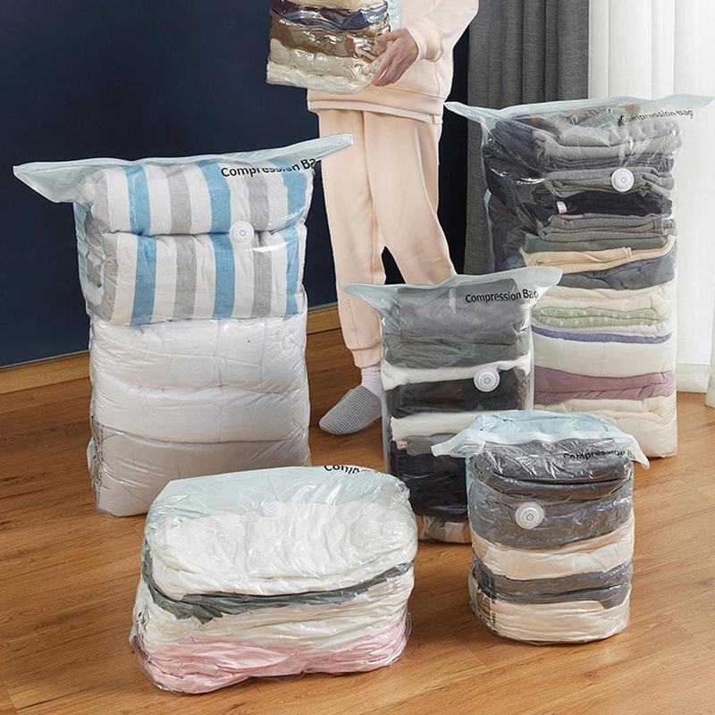 Compressing Storage Bag, 1 Count Vacuum Storage Bag for Clothes, Vacuum Seal Bag for Bedding