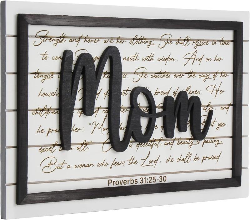 Gifts for Mom - Mom Gifts from Daughter Son, Birthday Gifts for Mom, Christmas Gifts, Mothers Day Gifts,  Gifts for Mom, Religious Gifts for Women, Wooden Decorative Plaque, Proverbs 31:25-30