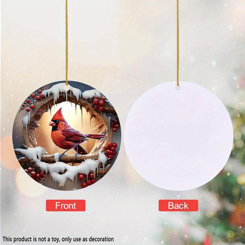 Bird Pattern Hanging Ornament, 1 Count 2D Acrylic Xmas Theme Gift for Home Decor, Wall Hanging Ornament, Party & Holiday Decorations