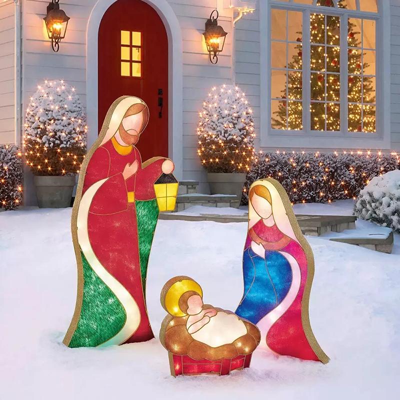 Outdoor Christmas Decorations Lighted Outdoor Nativity Set For Yard Jesus Nativity Scene Christmas Decorations Outside Photo Ornaments