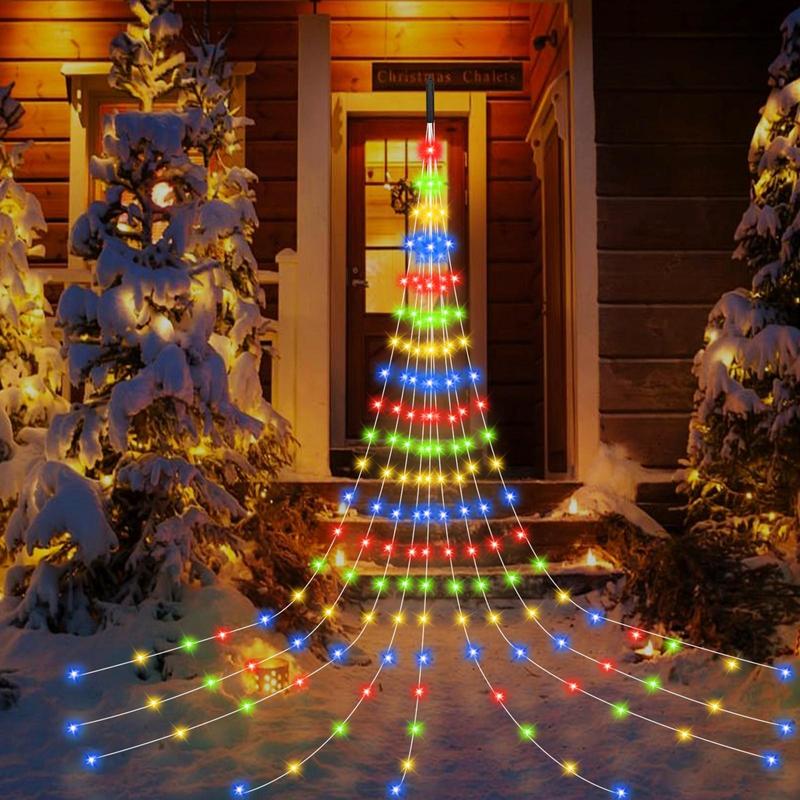 Solar Powered 180 LEDs Christmas Tree Decor String Light, 1 Count 2M 6.6FT LED String Light, Decorative String Lights for Home, Party, Courtyard, Garden