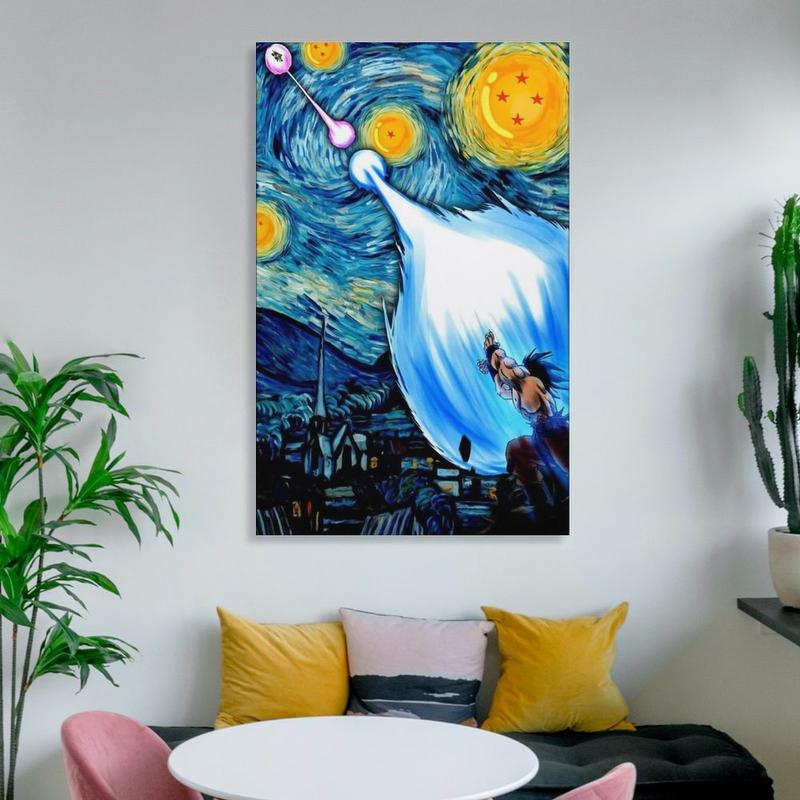 Anime Super Saiyan Vincent Van Gostar Moonlit Dragon Ball Canvas Art Poster And Wall Art Picture Print Modern Home Bedroom Decoration Poster