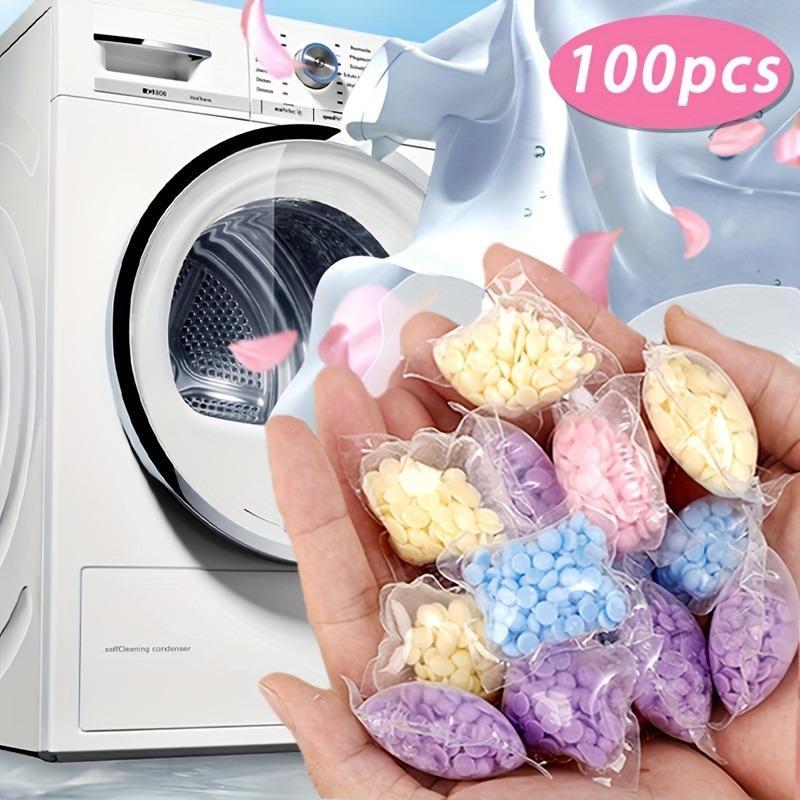 Random Color Laundry Fragrance Beads, 100pcs set Long Lasting Fragrance Laundry Beads, Laundry Detergent Beads for Home, Dormitory, Travel