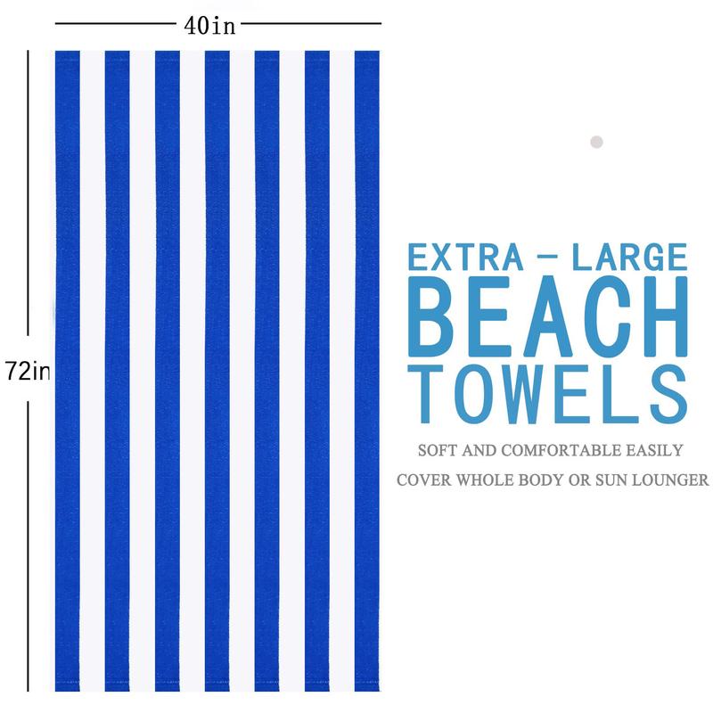 4 Packs Oversized Stripe Beach Towel Soft Super Absorbent for Men Women Adults