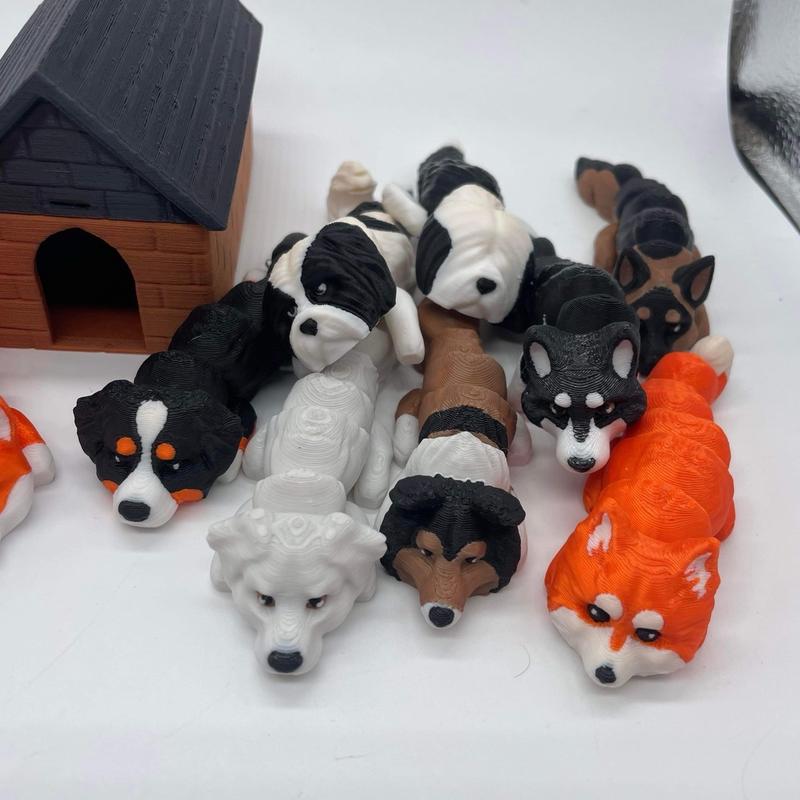 Articulated Dogs With Dog House Home Decor