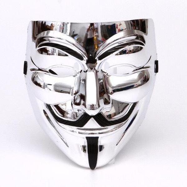 Stylish Anonymous Masks – Choose from Gold, Silver, Black, and White for Your Next Costume