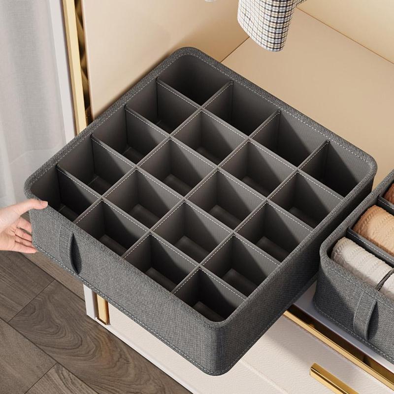 Drawer Type Underwear Storage Box, 1 3 Counts Multi-grid Underwear Storage Box with Handle, Multifunction Storage Box for Bra Socks, Home Organizer