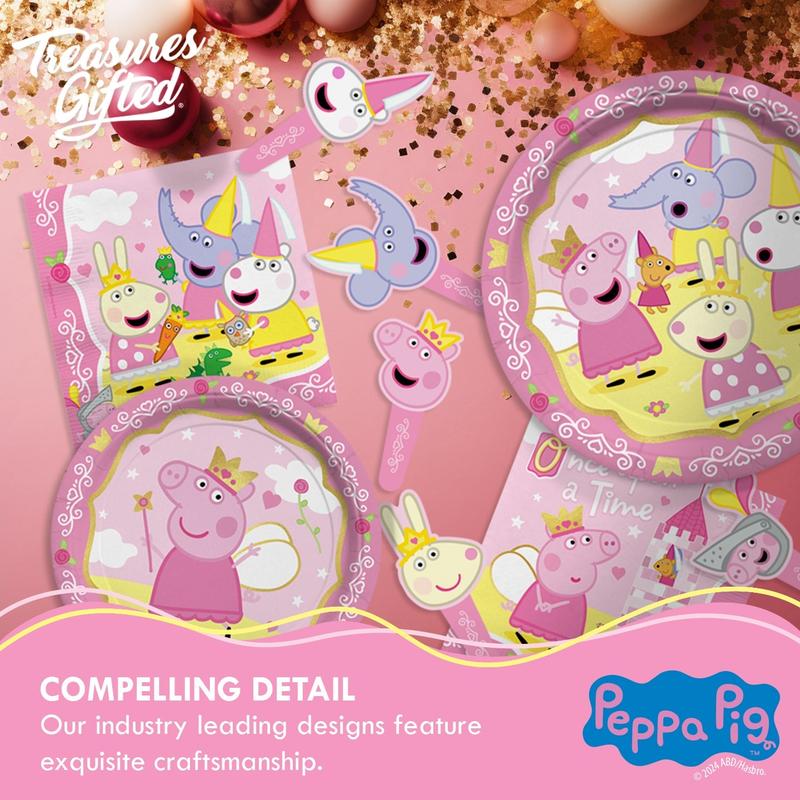 Princess Peppa Pig Party Supplies Tableware Classic Set for 24 Guests