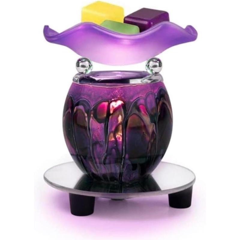 3 in 1 Electric Oil Warmer Scented Wax Warmer Candle Wax Melt Warmer Wax Melter Fragrance Wax Burner(LW-Purple2)