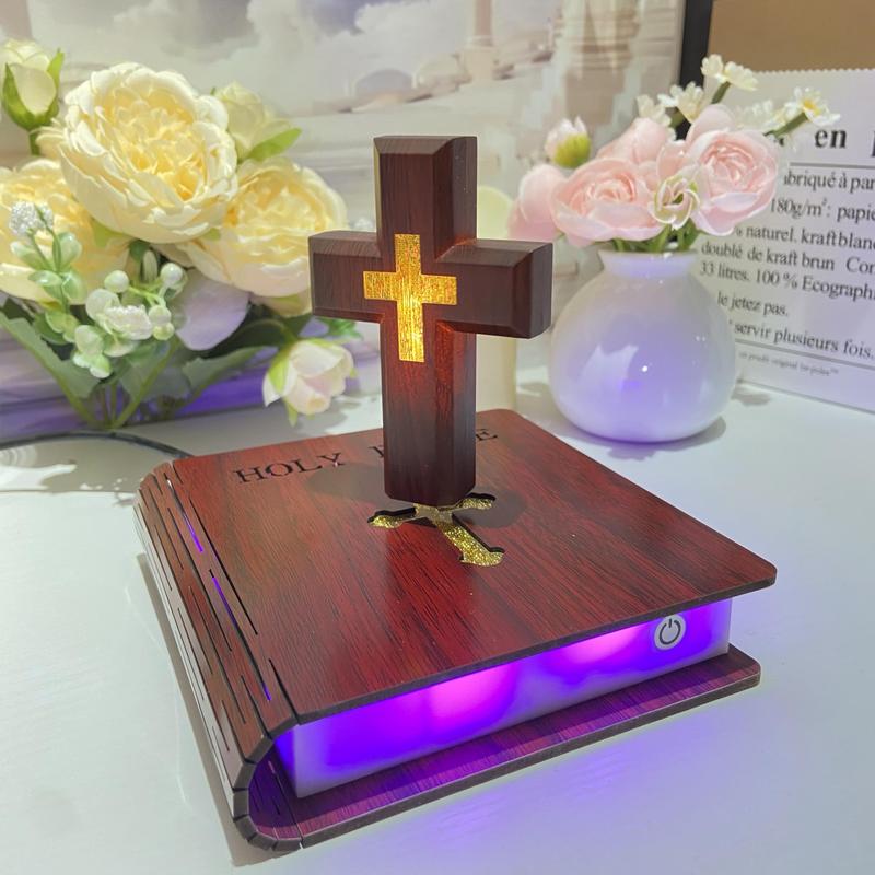 Handmade Maglev Cross Lamp - Decorative Floating Bible Night Light for Homes and Hotels