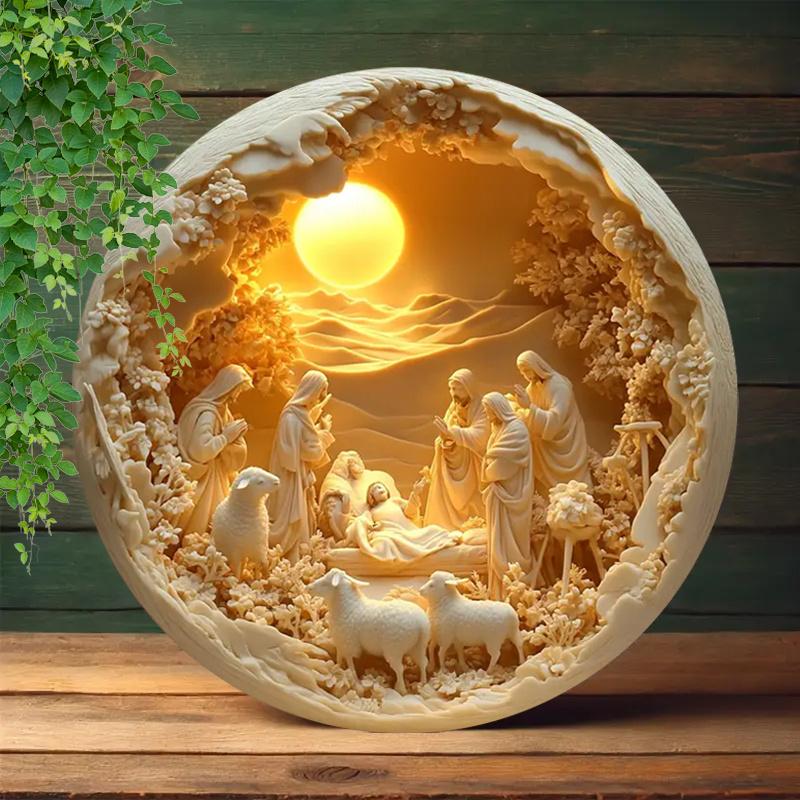 Classic Nativity Scene Acrylic Wall Art 8x8