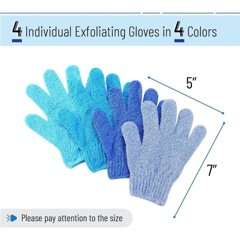 Exfoliating Gloves, 4 Pcs, Skin Exfoliator for Body, Shower Gloves, Scrub Gloves Exfoliating, Exfoliating Body Scrub Gloves, Loofah Glove, Exfoliation Mitt, Bath Gloves(Creative Life Pavilion) Accessories