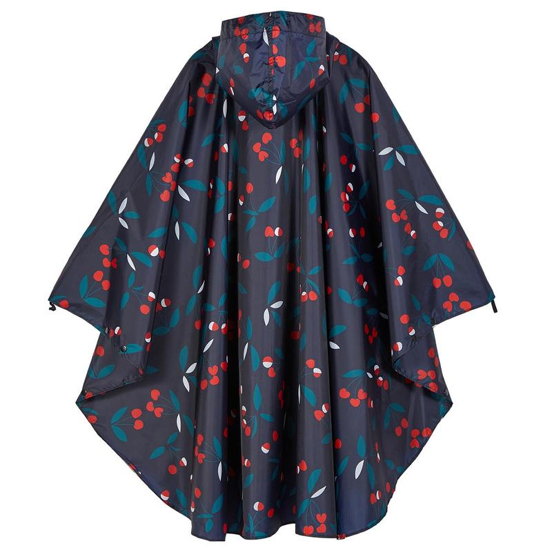 Floral Print Waterproof Raincoat, 1 Count Portable Reusable Hooded Raincoat with Storage Bag, Raincoat for Outdoor Camping Hiking