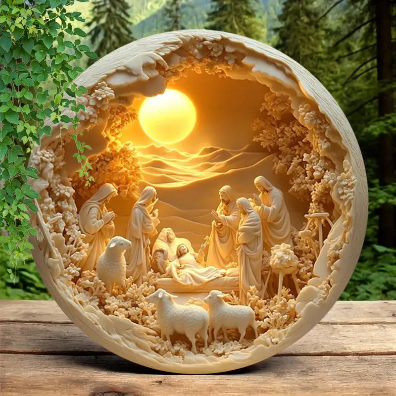 Classic Nativity Scene Acrylic Wall Art 8x8