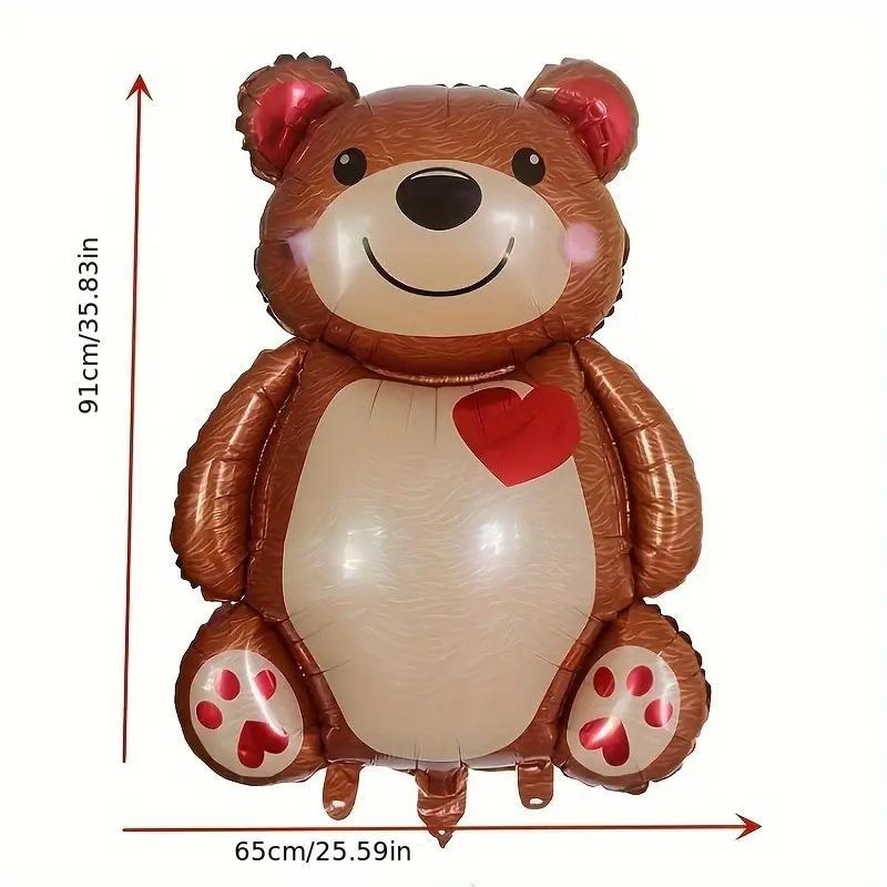 Cartoon Bear Shaped Balloon, 1 Count Cute Animal Themed Balloon, Party Decoration Supplies for Birthday Wedding Anniversary