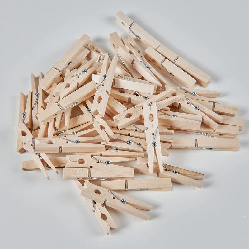 -Wooden Clothes Pins,  , 50 Pack, 2.9 Inch, Rust Resistant Clothes Pins Wooden, Clothes Pins for Classroom, Clothes Pins for Crafts, Large Clothes Pins