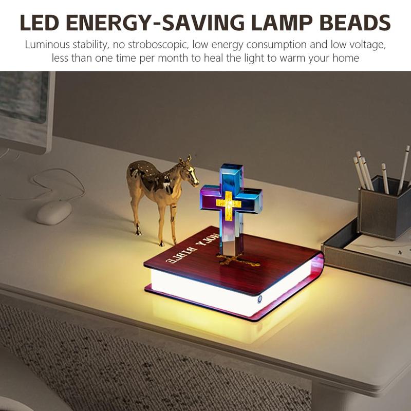 Handmade Maglev Cross Lamp - Decorative Floating Bible Night Light for Homes and Hotels