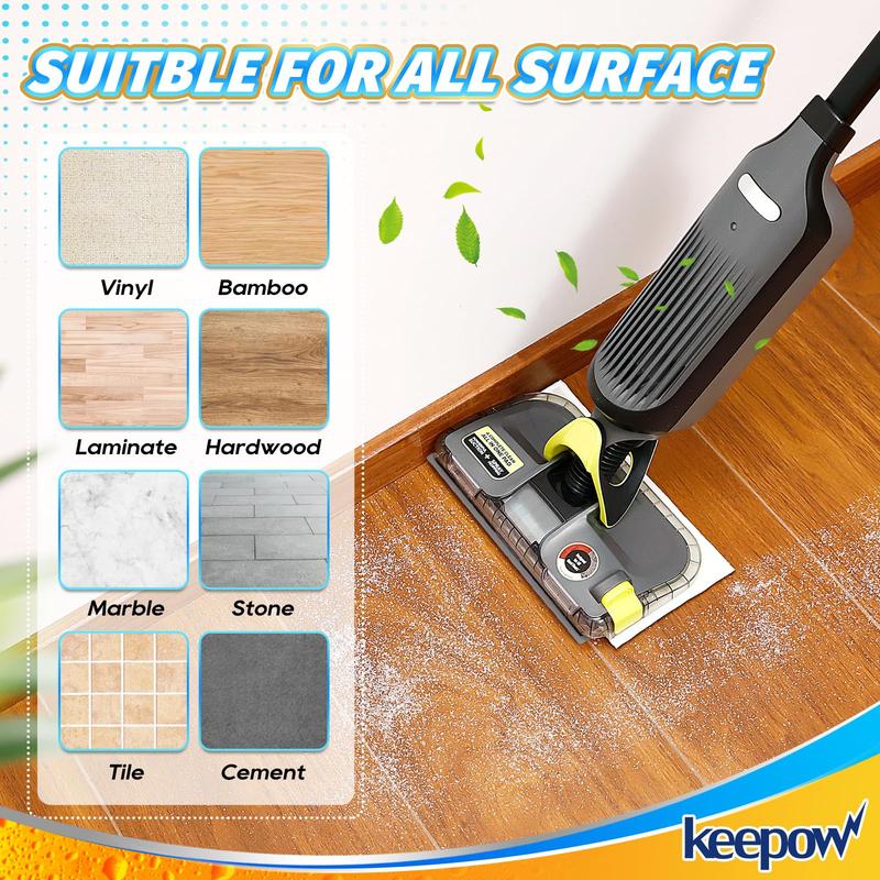 KEEPOW Reusable Mop Pads Refills, Vacmop Replacement Pads Compatible with Shark Vac Mop VM252 VM200 VC205 VM250  QM250 VM190 VM200P12, Hardwood Floor Mop Pad with Upgraded Dirt Chamber