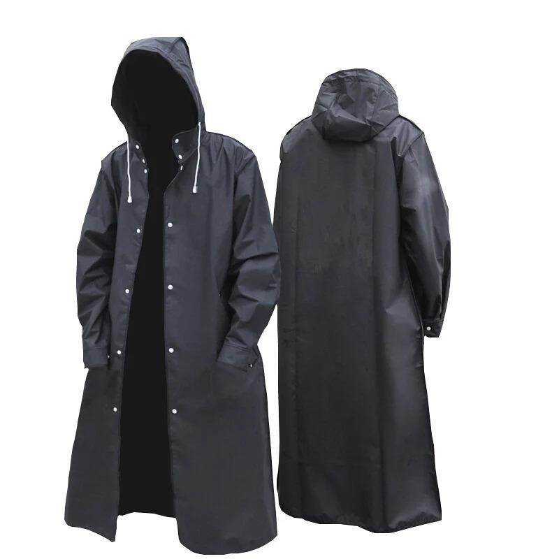 Adult Waterproof Long Raincoat with Hood-Suitable for Hiking, Fishing and Climbing