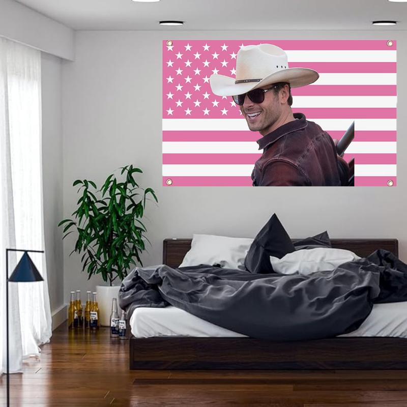 Glen Powell Pink Wall Tapestry Flag Not My First Tornado 3x5ft Flags for College Dorm Man Cave Bedroom Decor Banner Fan Gift Tapestries