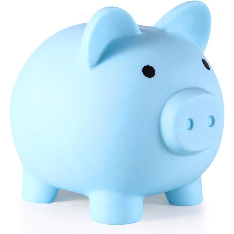 Piggy Bank, Unbreakable Plastic Money Bank, Coin Bank, Medium Size Piggy Banks, Practical Gifts for Birthday, Easter, Christmas (Blue)