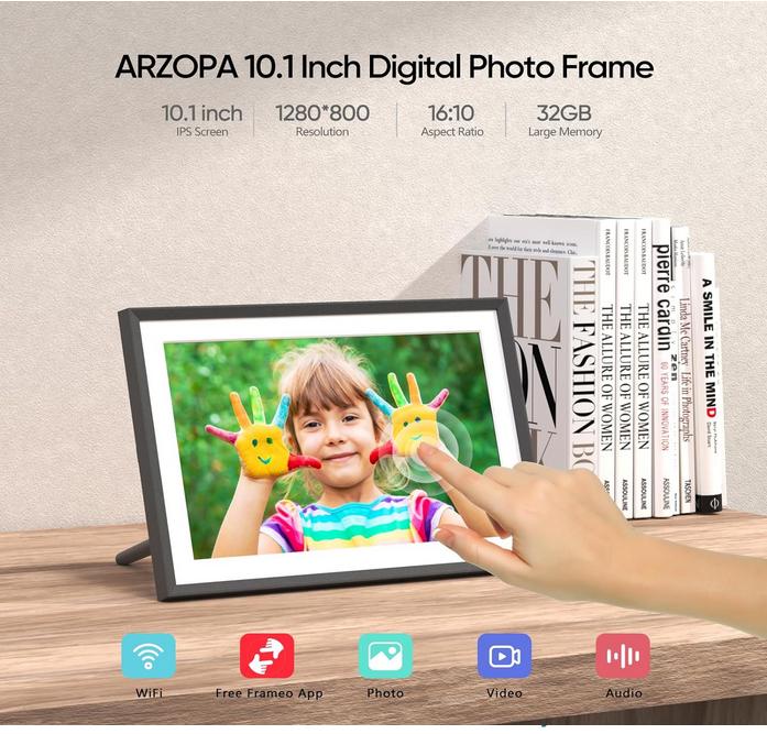 ARZOPA Frameo Digital Picture Frame 10.1 Inch or 15.6