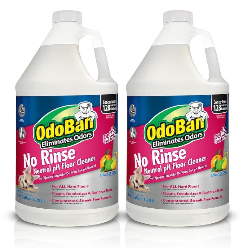 DX08 OdoBan 1 Gal. No Rinse Neutral pH Floor Cleaner, Concentrated Hardwood and Laminate Floor Cleaner, Streak Free (2-Pack)