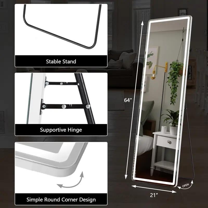 Full Length LED Mirror with Stand, 64