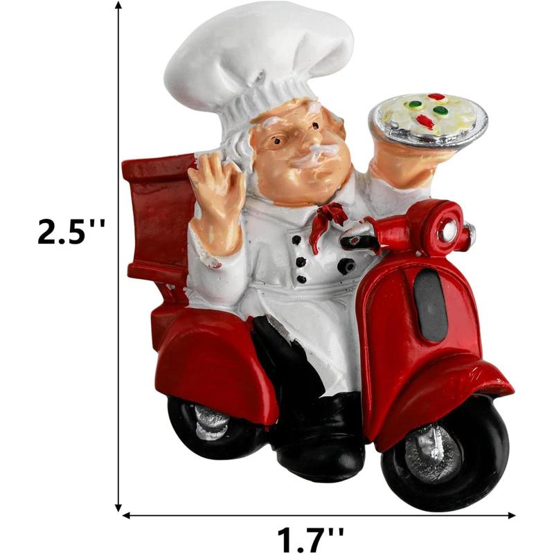 10 Pack Chef Fridge Magnets, Cute Italian Chef Magnets for Refrigerator, Funny Kitchen Chef Figurine Decorations, 3D Resin Baker Refrigerator Stickers for Whiteboard, Map, Cabinets,A Good Choice for Christmas Gifts.