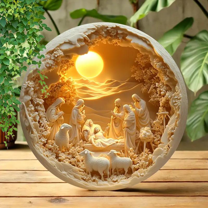 Classic Nativity Scene Acrylic Wall Art 8x8