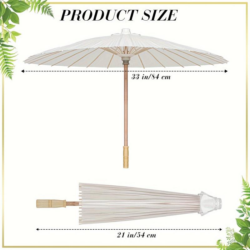 12 Packs Of 33 Inches White And Large Paper Umbrellas For Wedding Party - Paper Decorative Parasol Umbrella DIY Oiled Paper Painting Umbrellas Crafts For Romantic Wedding Bridal Party And Photograph Accessory Art Display