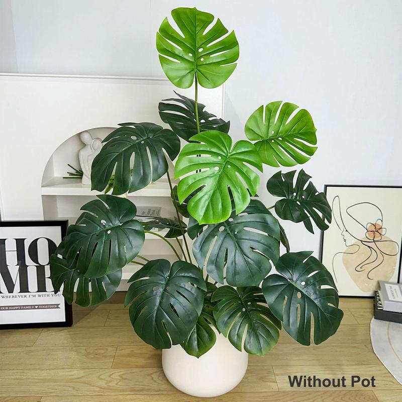 Artificial Monstera Plant without Pot, 1 Count Fake Tropical Plant, Faux Plant for Home Office Decor, Home Decor Supplies