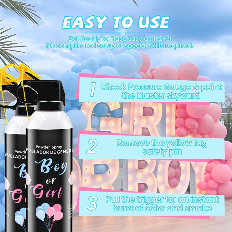 Gender Reveal Fire Extinguisher 2 Pack Blue Extinguisher Smoke Bombs for Boy Gender Reveal Ideas Baby Boy Reveal Party