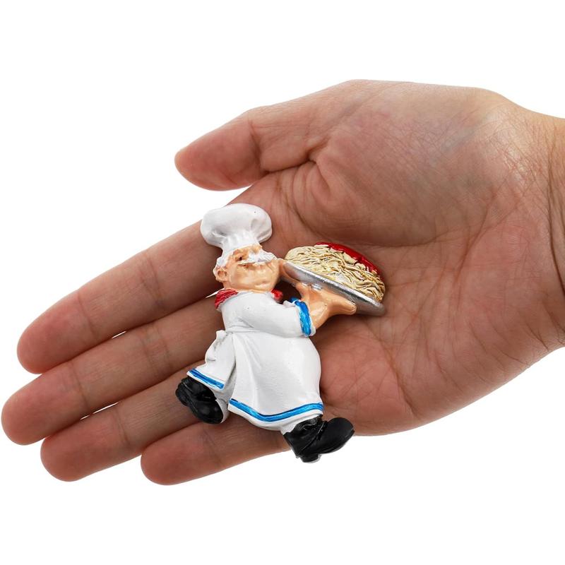 10 Pack Chef Fridge Magnets, Cute Italian Chef Magnets for Refrigerator, Funny Kitchen Chef Figurine Decorations, 3D Resin Baker Refrigerator Stickers for Whiteboard, Map, Cabinets,A Good Choice for Christmas Gifts.