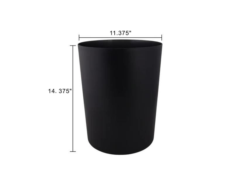 5 Gallon Trash Can, Plastic Office Trash Can, Black Matte