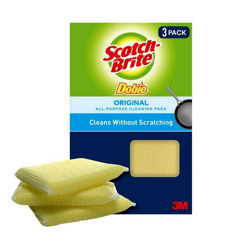 Scotch-Brite Dobie All-purpose Cleaning Pads, Yellow, 3 Pads