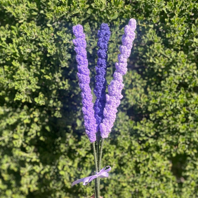 Build your own Lavender Bouquet- Crocheted Lavender Flowers Decorative Decor Floral Nature