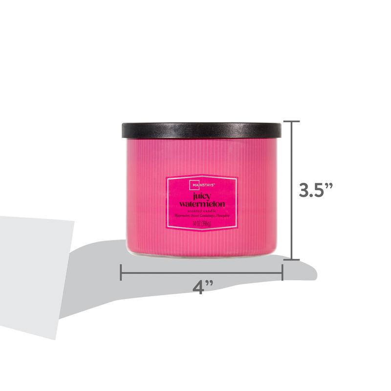 Mainstays 3-Wick Textured Wrapped Juicy Watermelon Scented Candle, 14 oz