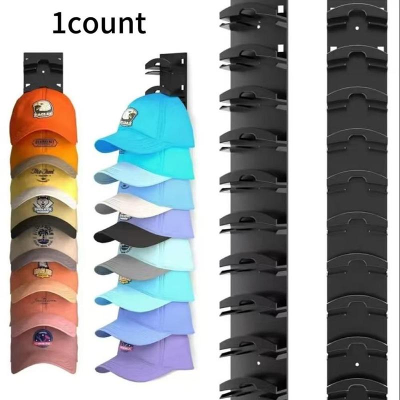 Baseball Cap Organizer, 1 Count Wall Mounted Hat Storage Rack, Multifunctional Display & Storage Rack for Door & Wardrobe, Home Organizer for Bedroom