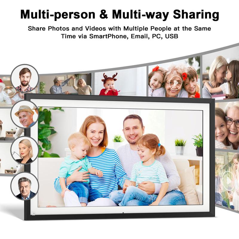 FULLJA Extra large Digital Touchscreen Photo Frame Living Room Bedroom Decoration Wifi Display Photo Frame Electronic Photo Frame with Memory Card Slot, Spring Decor, Desktop Digital Photo Frame Decor Decor